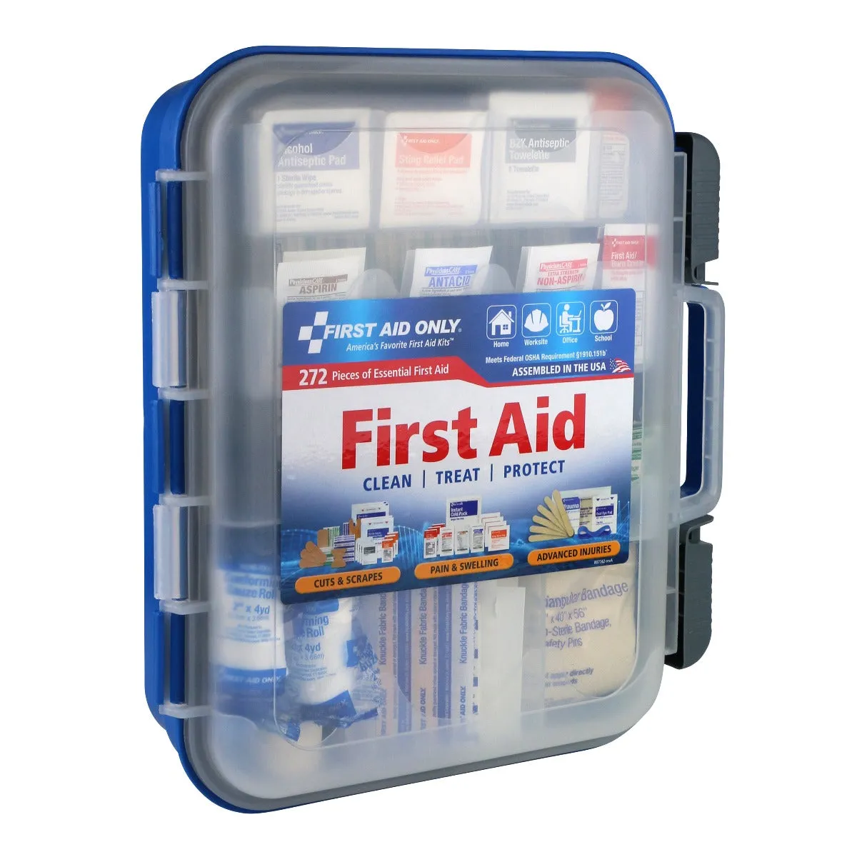 First Aid Only 50-Person førstehjelpsskrin plast 272 deler stor