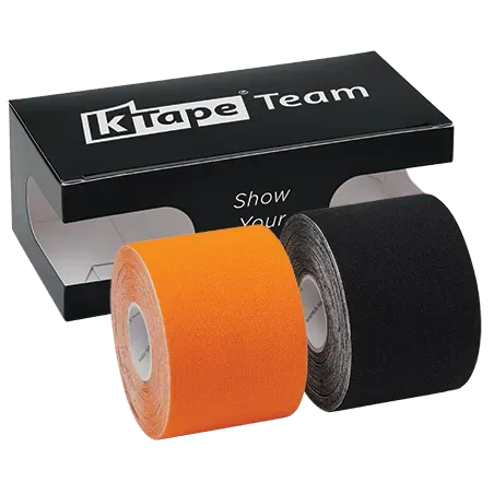 K-Tape Team kinesiologitape gul/svart 2 x 5 m elastisk