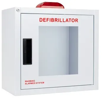 First Aid Only AED-skap large stål med alarm strobelys