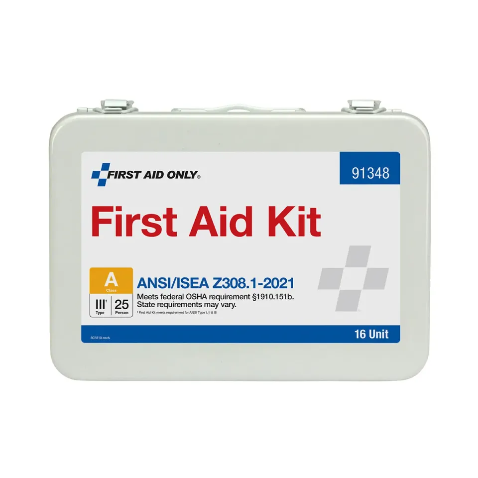 First Aid Only 25 Person ANSI A førstehjelpsskrin metall 83 deler