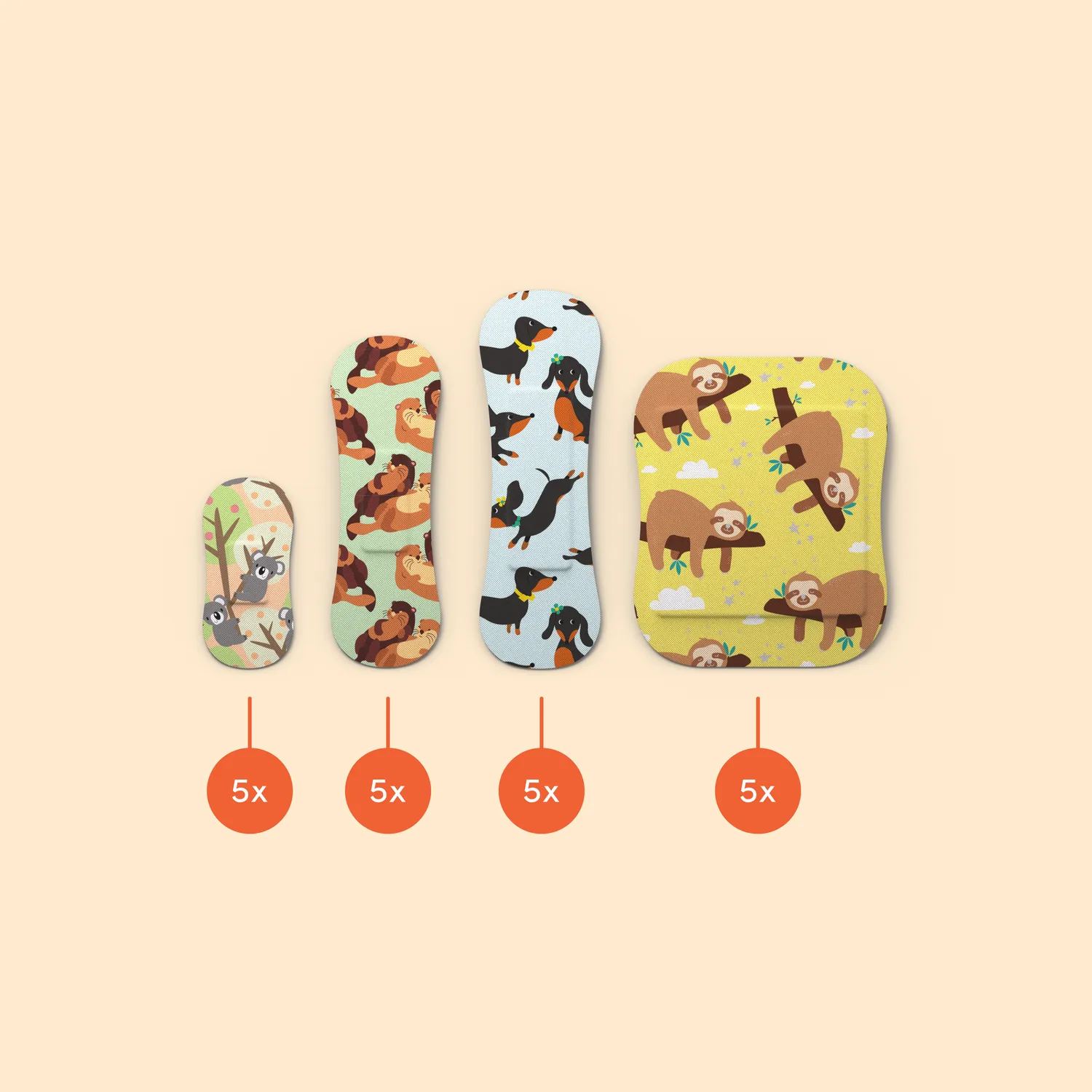 Wild Stripes Kids Sensitive Animal Fun barneplaster 20 stk dyr