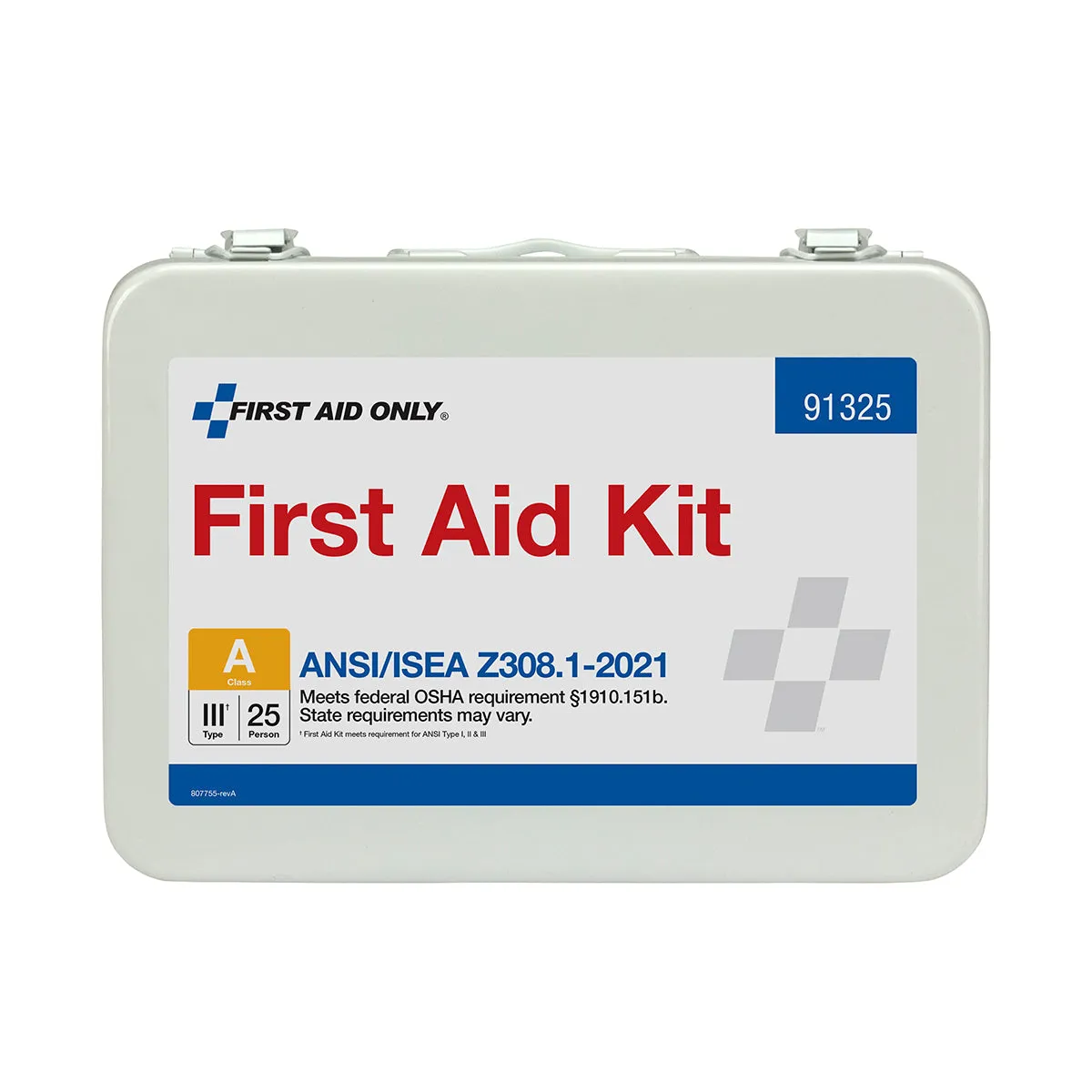First Aid Only 25 Person ANSI A førstehjelpsskrin metall 94 deler