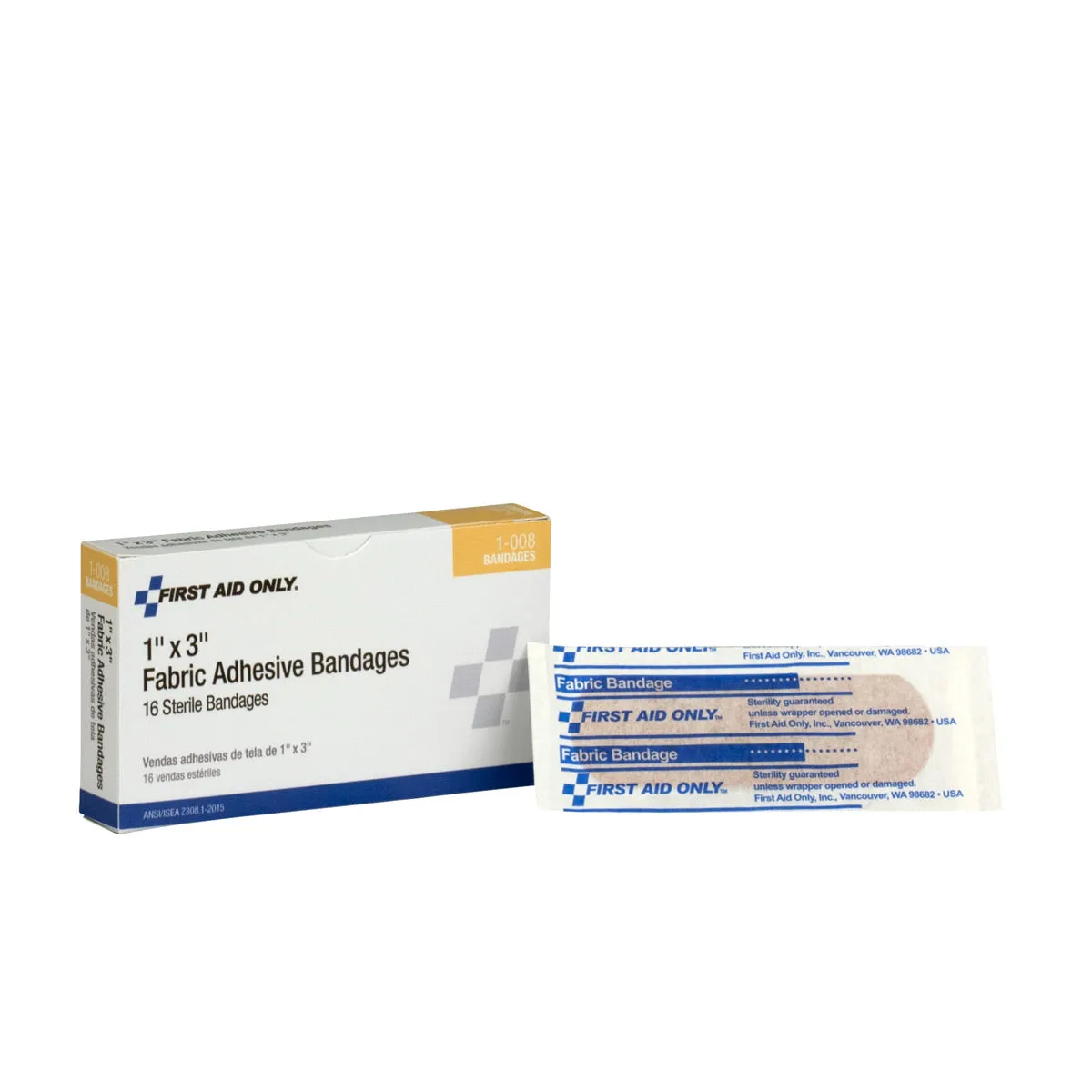 First Aid Only 1x3" stoffplaster 16-pk fleksibelt