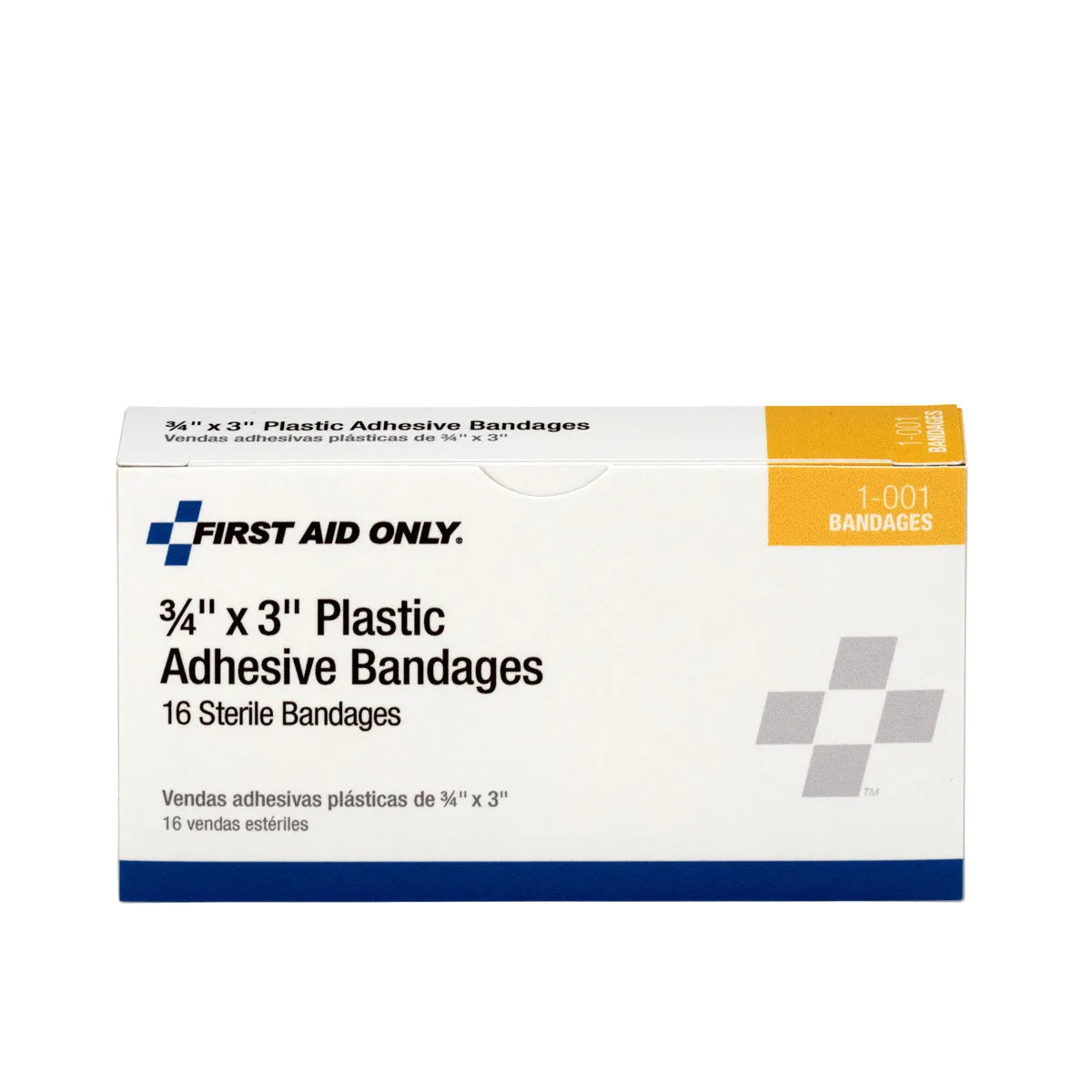 First Aid Only plaster 3/4" x 3" plast 16 stk pustende