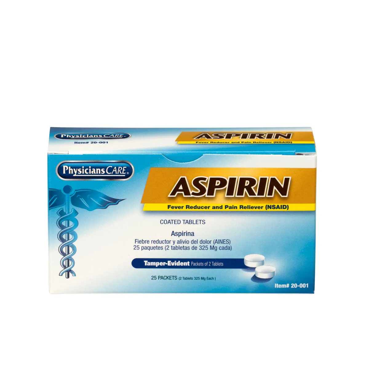 PhysiciansCare Aspirin tabletter 25x2 stk mot smerte og feber