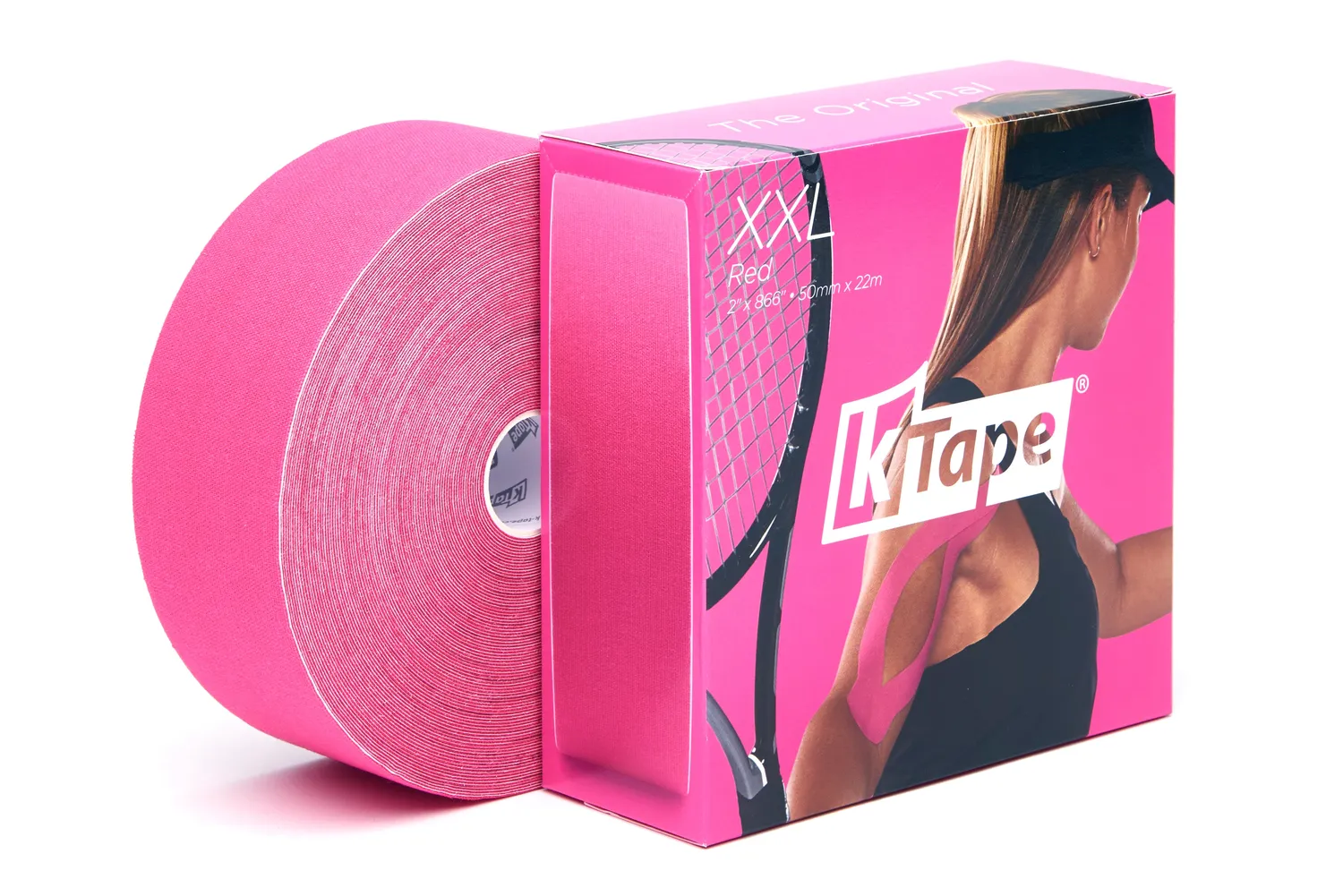 K-tape kinesiologitape rød XXL 5 cm x 22 m stor rull