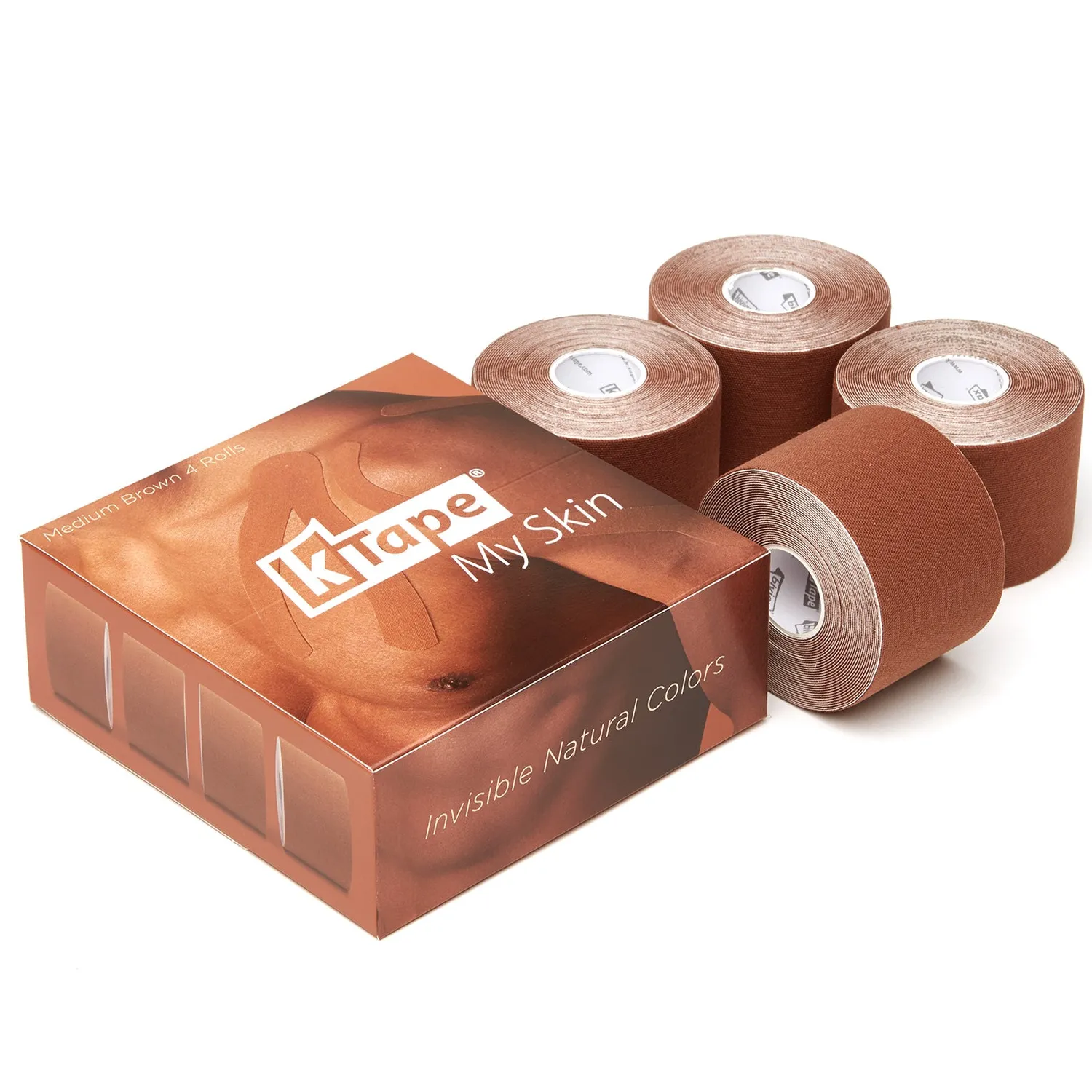 K-tape My Skin Medium Brown kinesiologitape 5cm x 5m 4-pk
