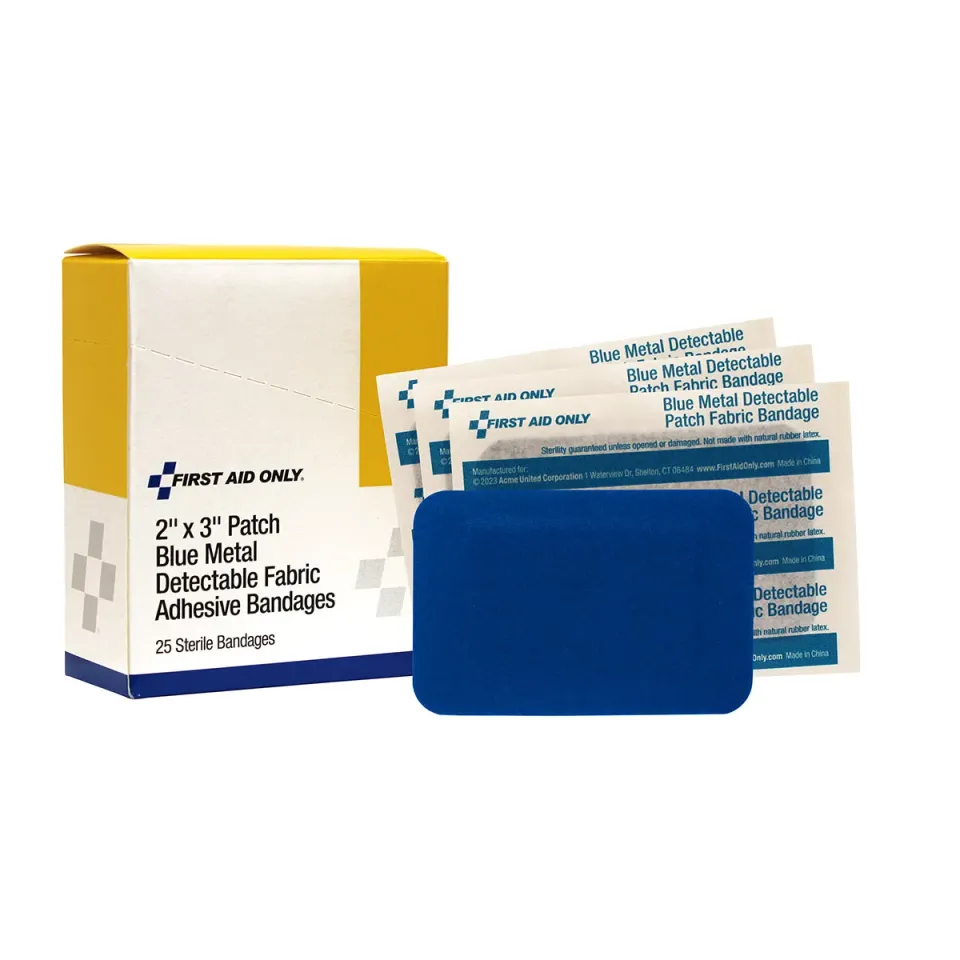 First Aid Only Patch 2x3 plaster blå metall 25 stk