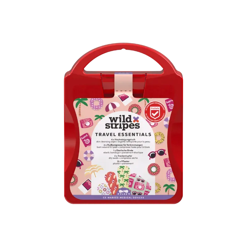 Wild Stripes Travel Essentials Kit reisesett plaster 21 deler førstehjelp