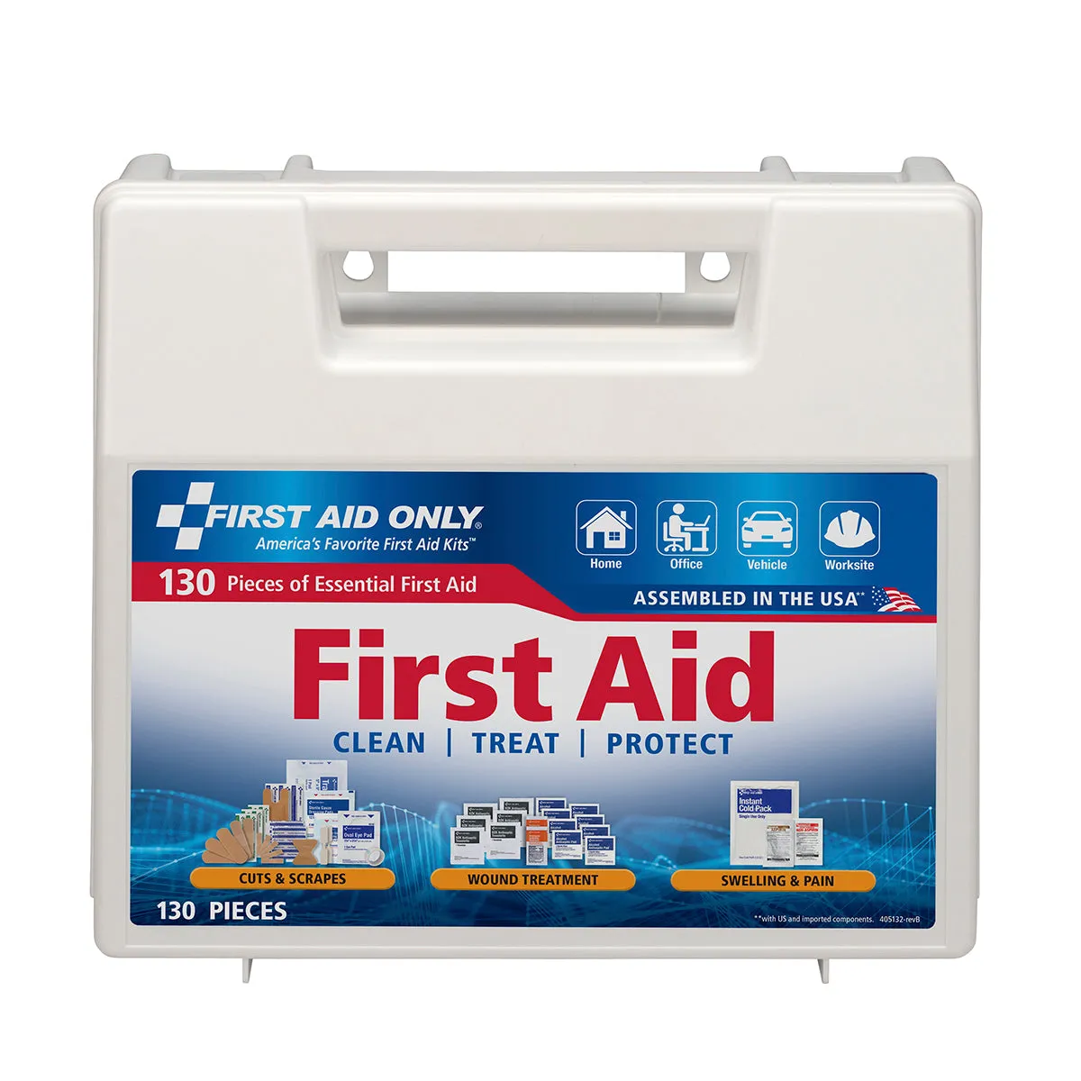 First Aid Only førstehjelpsskrin 130 deler plastkoffert