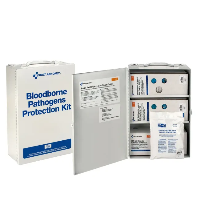 First Aid Only Bloodborne Pathogen førstehjelpsskap veggmontert
