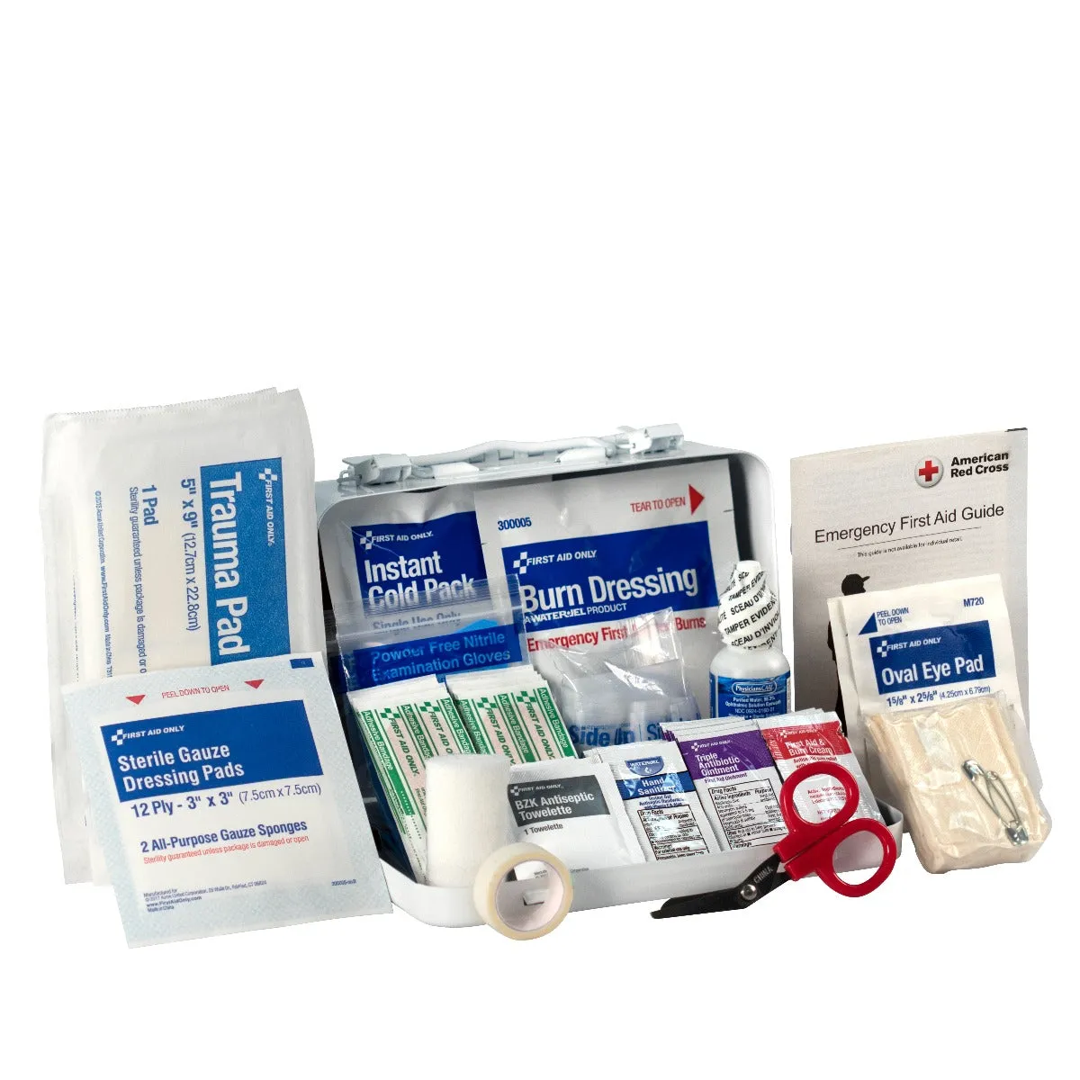 First Aid Only ANSI A førstehjelpsskrin metall 10 personer 76 deler