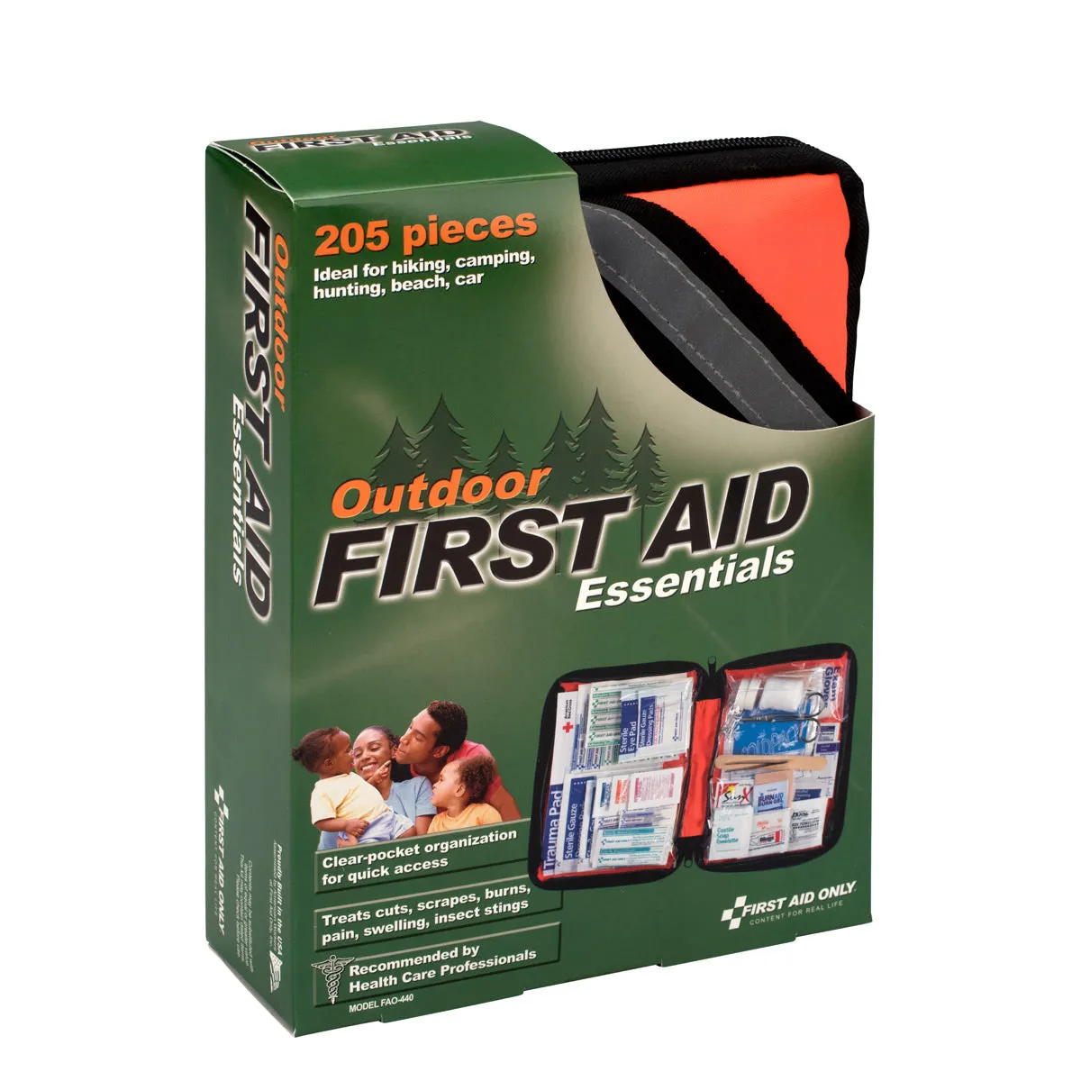 First Aid Only Outdoor førstehjelpssett 205 deler oransje