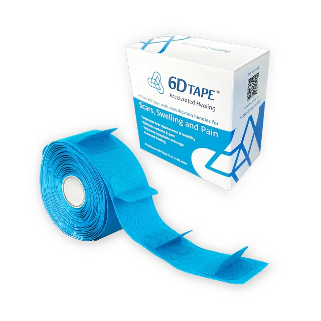 6D Tape 5 meter kinesiologitape rull blå vannavstøtende