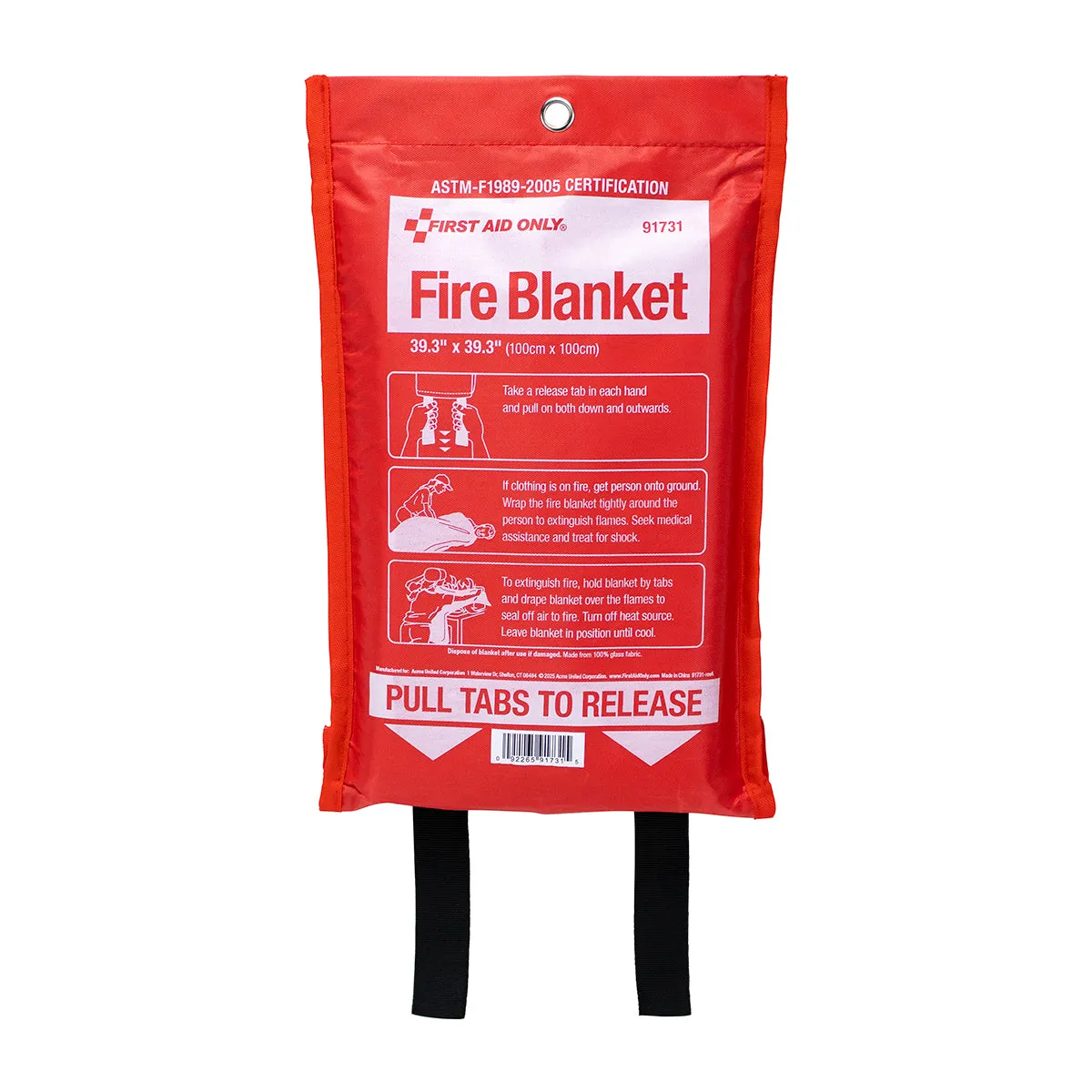 First Aid Only Fire Blanket brannteppe 100x100 cm glassfiber