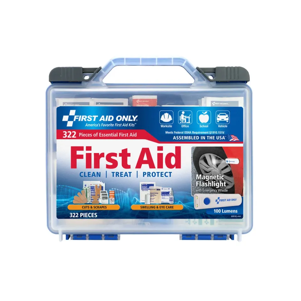First Aid Only 50-personers førstehjelpsskrin 322 deler lampe