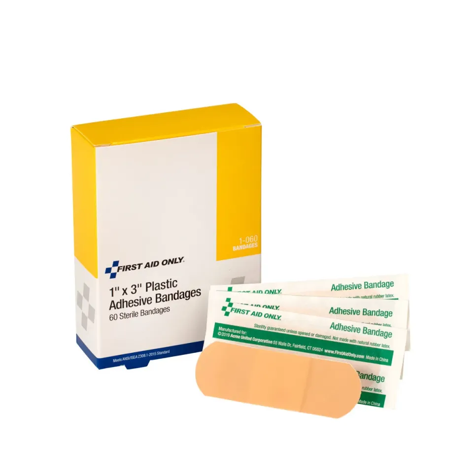 First Aid Only plastplaster 2,5 x 7,6 cm 60 stk vanntett