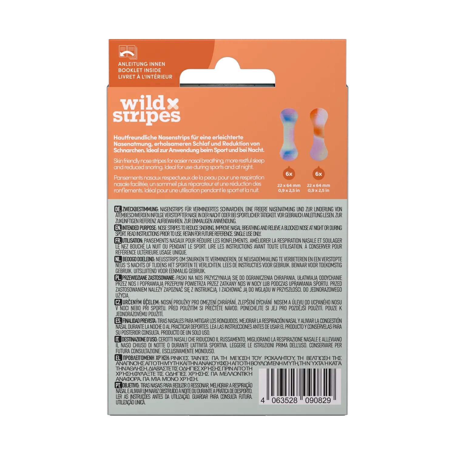 Wild Stripes Nasen Stripes Sunrise nesestrips 12 stk for åpen nese