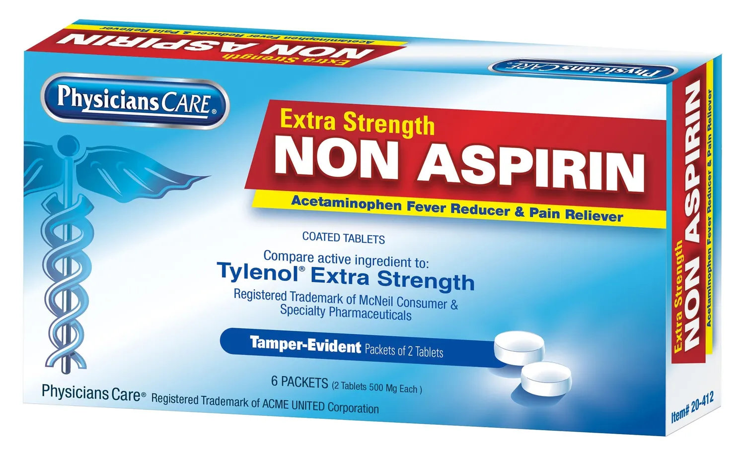 First Aid Only PhysiciansCare Non-Aspirin smertetabletter 12 stk