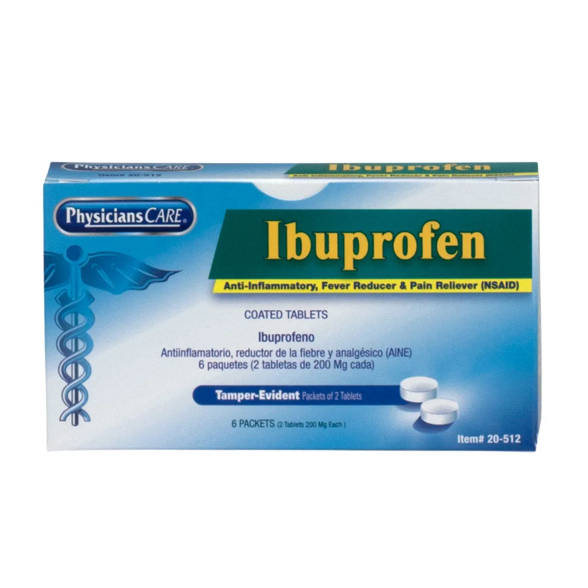 First Aid Only PhysiciansCare ibuprofen tabletter 6 stk feber