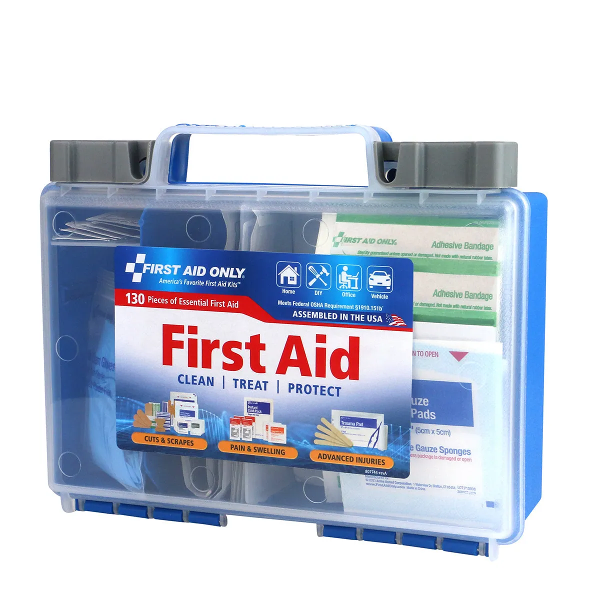 First Aid Only 25 personer førstehjelpsskrin plast 130 deler
