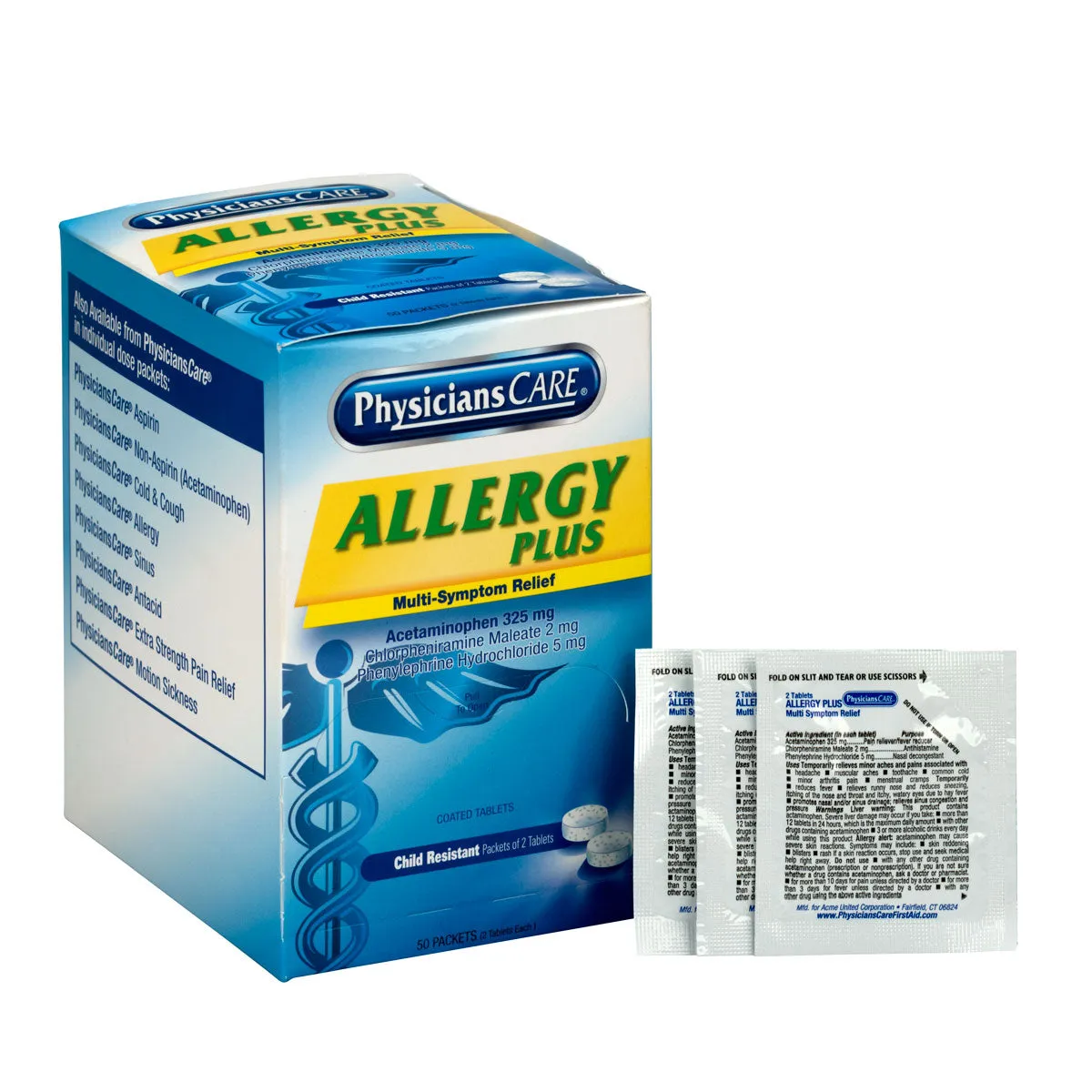 PhysiciansCare Allergy Plus allergitabletter 50 doser
