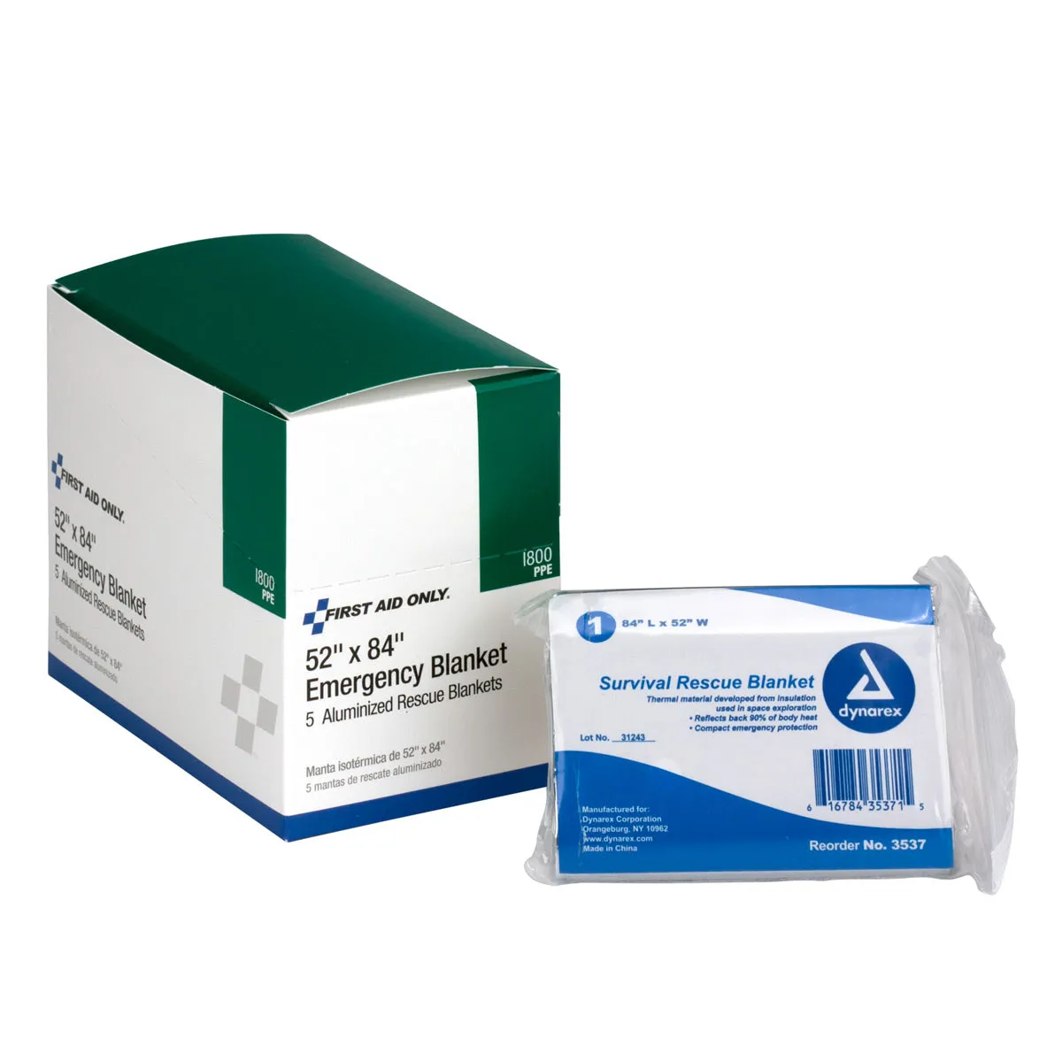 First Aid Only redningsteppe aluminisert 5 stk varmebevarende
