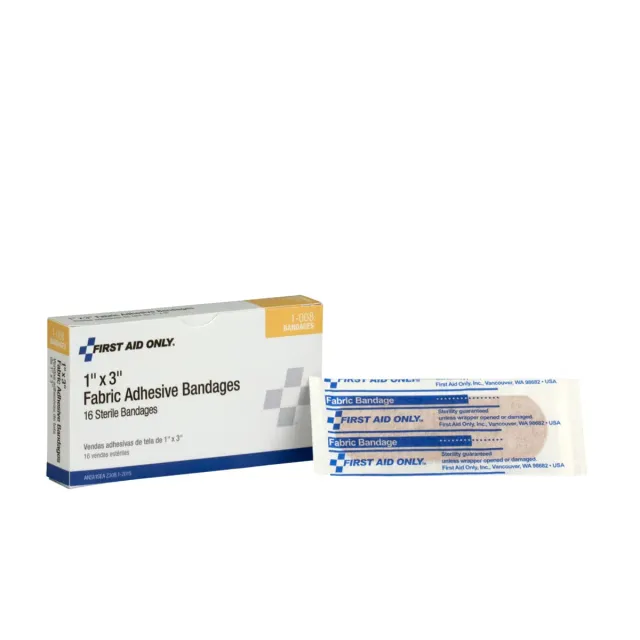 First Aid Only 1x3" stoffplaster 16-pk fleksibelt