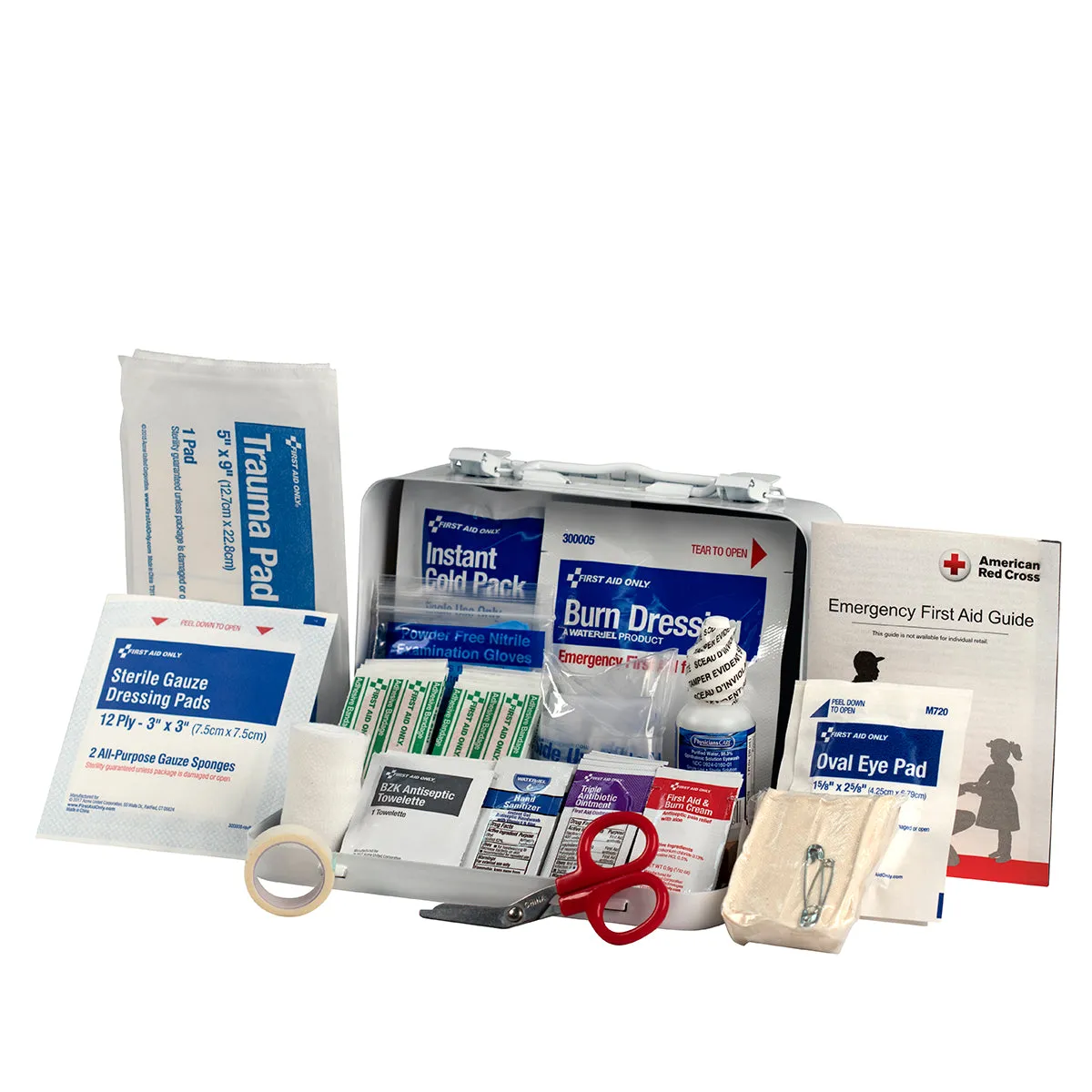 First Aid Only ANSI A førstehjelpsskrin metall 10 personer 76 deler