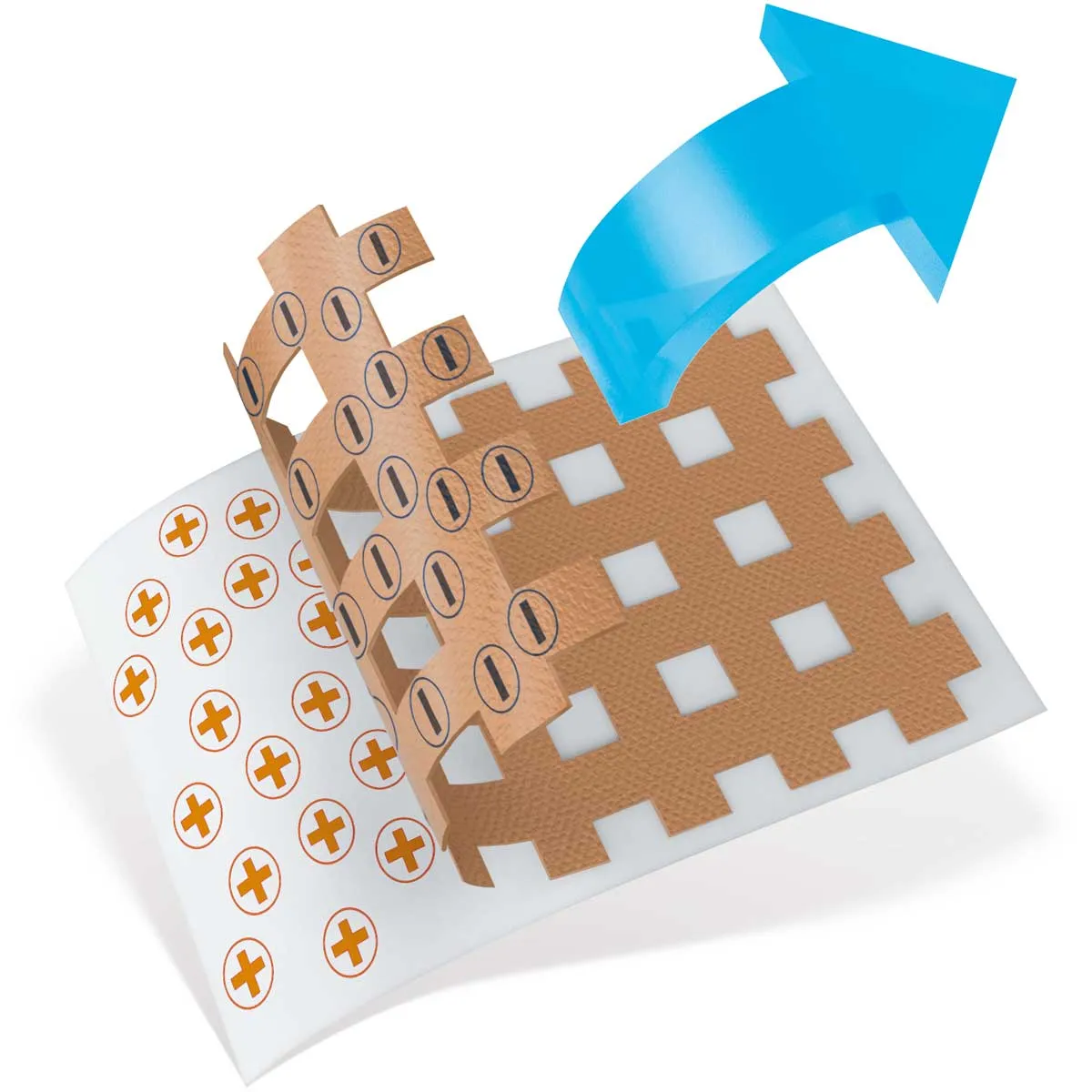 K-tape Crosstape L plaster 120 stk 28x36 mm mellomstor