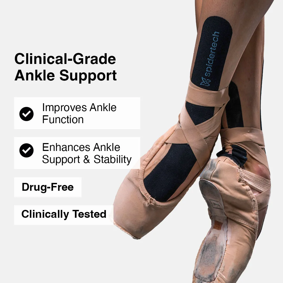 SpiderTech Pro Ankle kinesiologitape blå 2-pakning