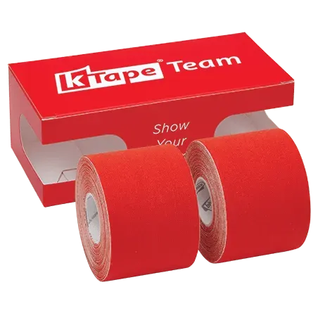 K-tape Team Sport Red kinesiologitape 2x5 m sportsrød lateksfri