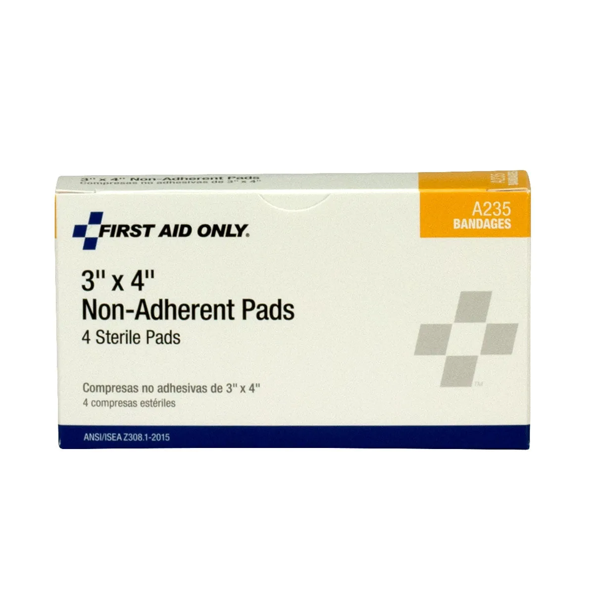 First Aid Only 3x4 sårkompress med klebekant 4 stk non-stick