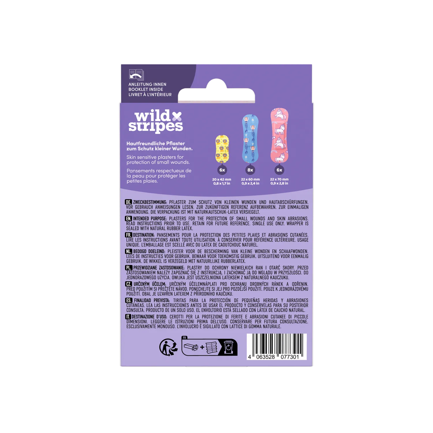 Wild Stripes Kids Sensitive plaster fantasy 20-pk enhjørning