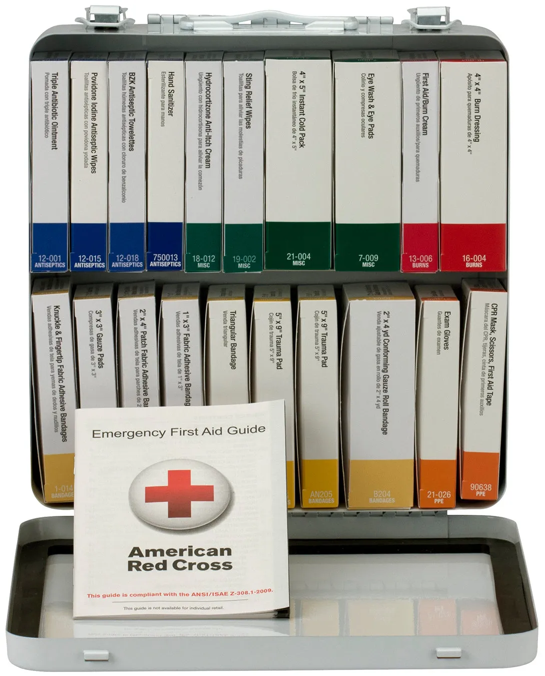 First Aid Only førstehjelpsskrin metall 50 pers 24 enheter vanntett