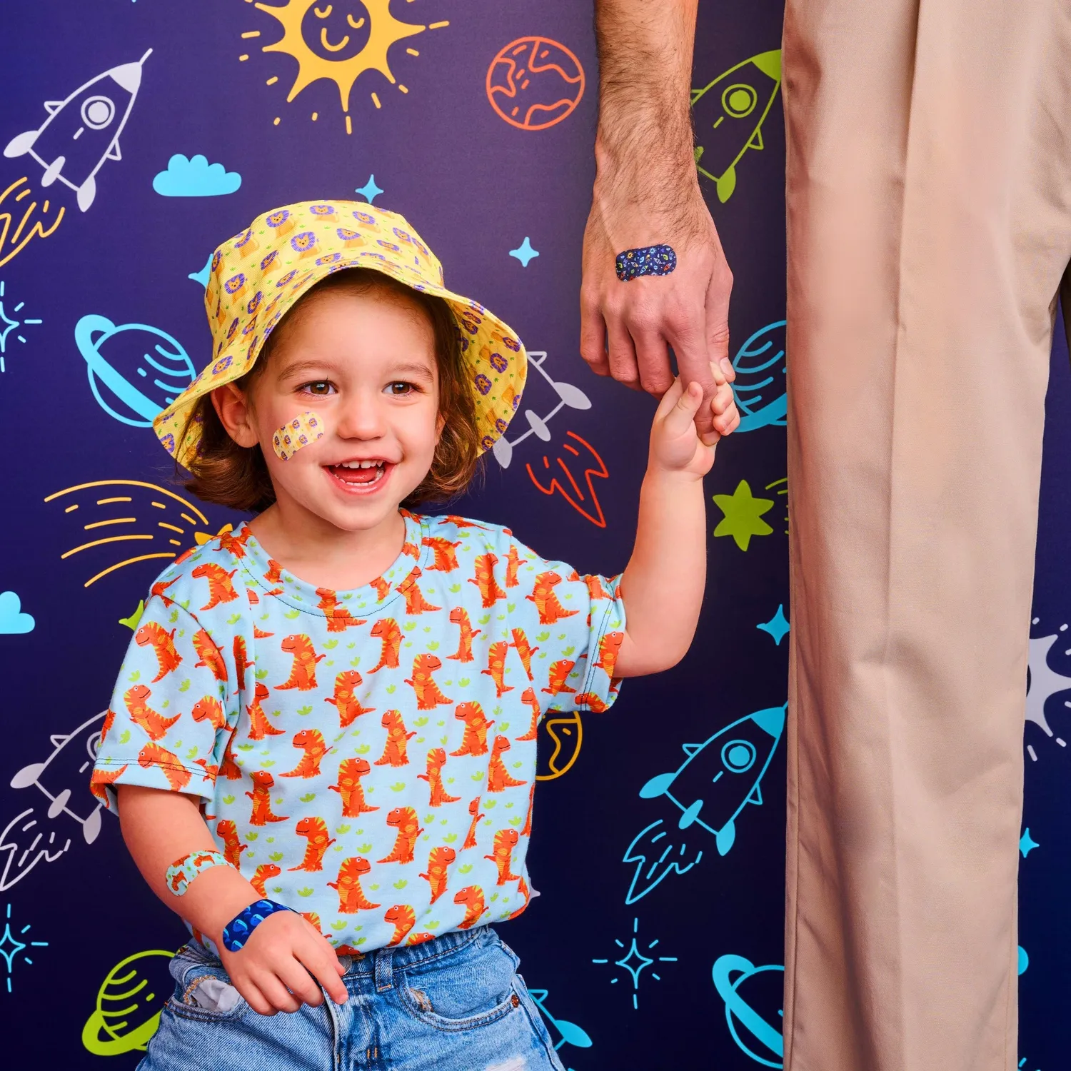 Wild Stripes Kids Sensitive plaster space 20-pk dino hval