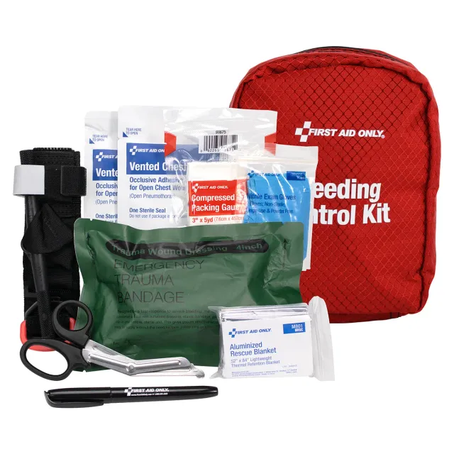 First Aid Only Bleeding Control blødningsstopp sett stoffpose