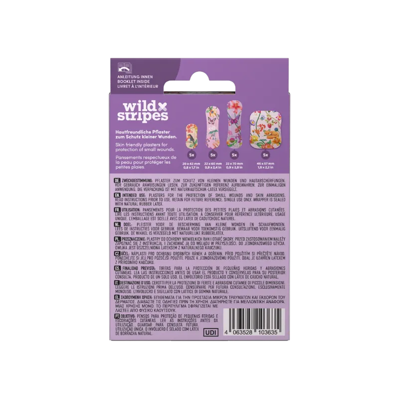 Wild Stripes Kids Sensitive plaster garden 20-pk barn