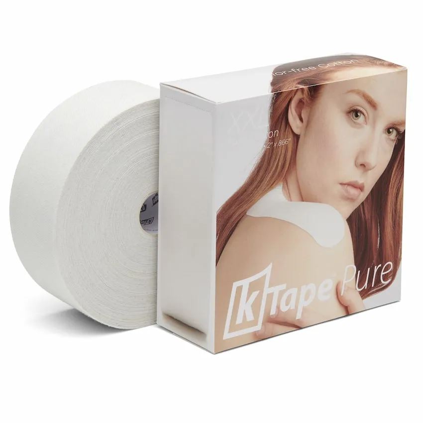 K-tape Pure XXL kinesiologitape 5cmx22m hvit ufarget