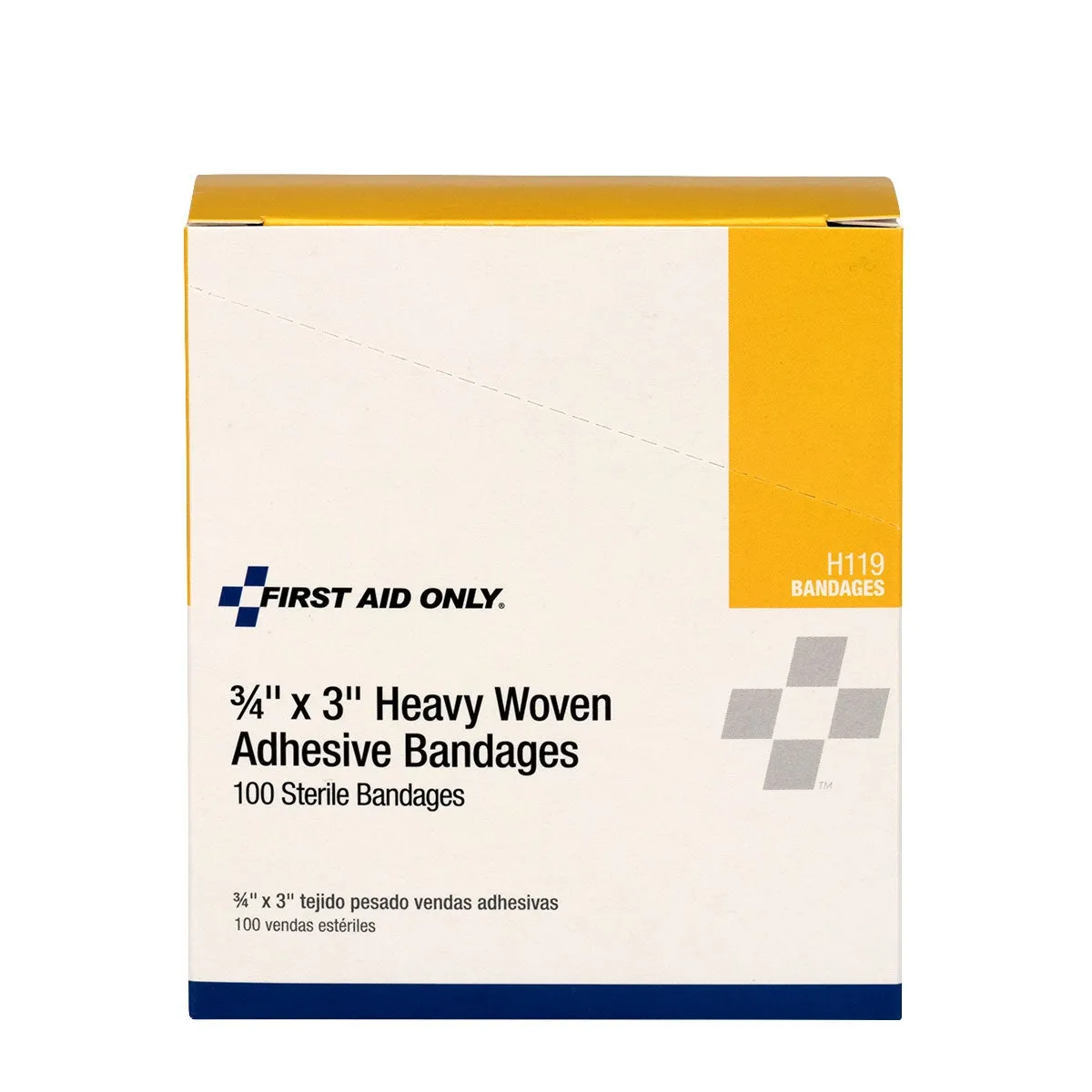 First Aid Only 3/4x3 Heavy Woven plaster 100 stk stoff