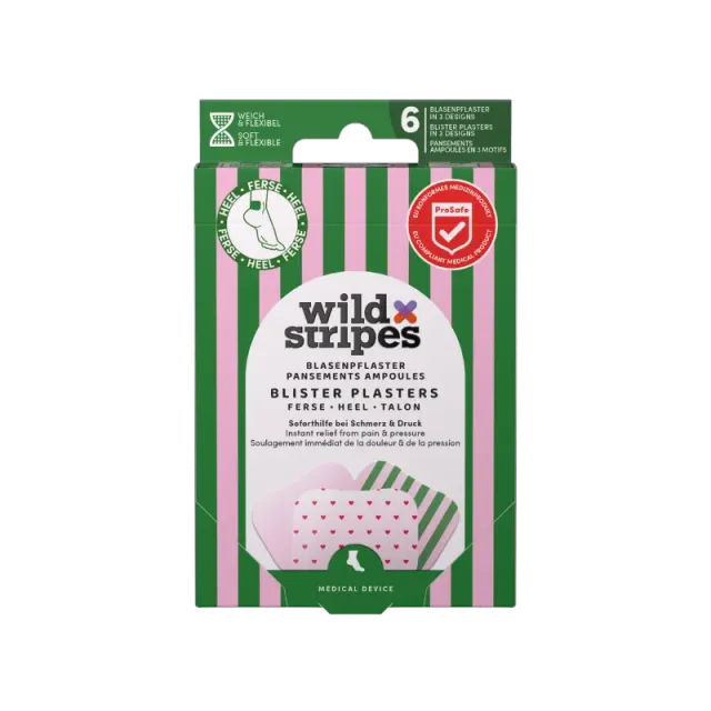 Wild Stripes Rosy Stripes hælplaster 6 stk vanntett