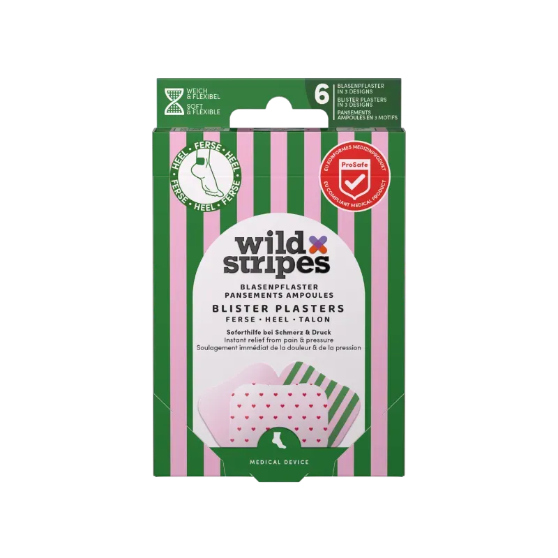 Wild Stripes Rosy Stripes hælplaster 6 stk vanntett