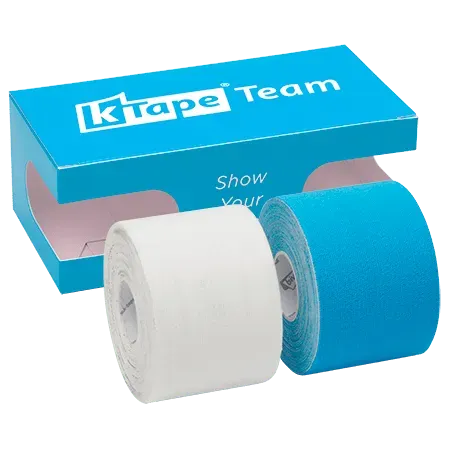 K-tape Team kinesiologitape hvit blå 2 x 5 m