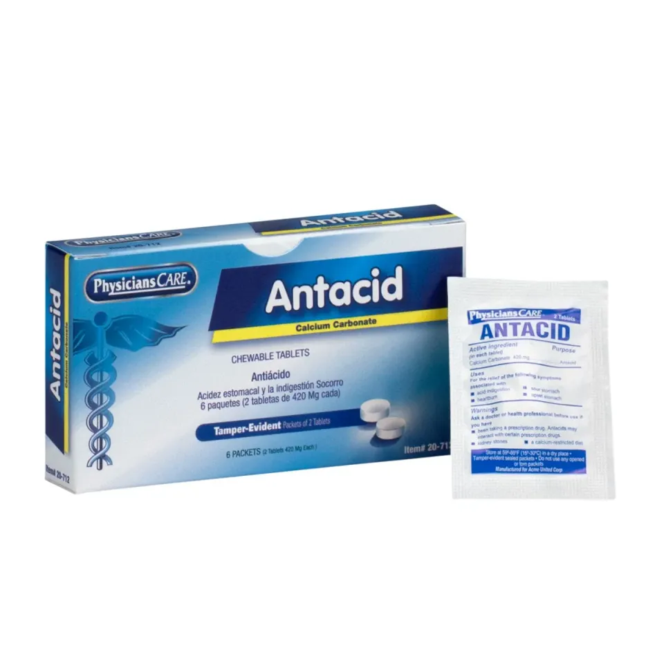 First Aid Only PhysiciansCare Antacid magesyretabletter 12 stk syrenøytraliserende