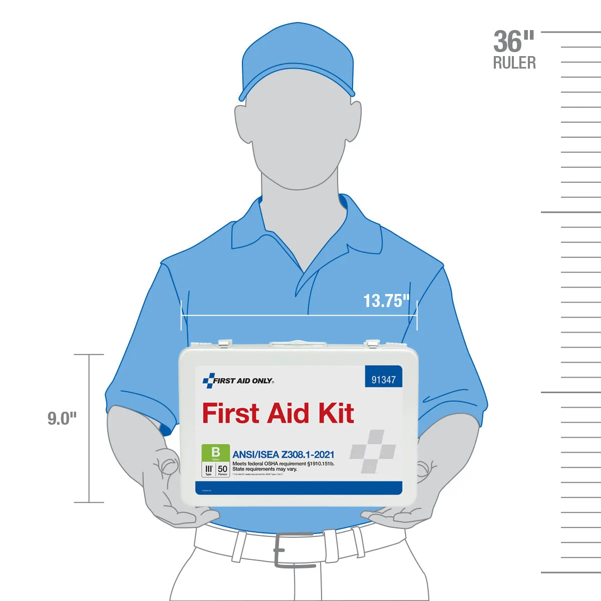 First Aid Only 50 Person ANSI B førstehjelpsskrin metall 210 deler