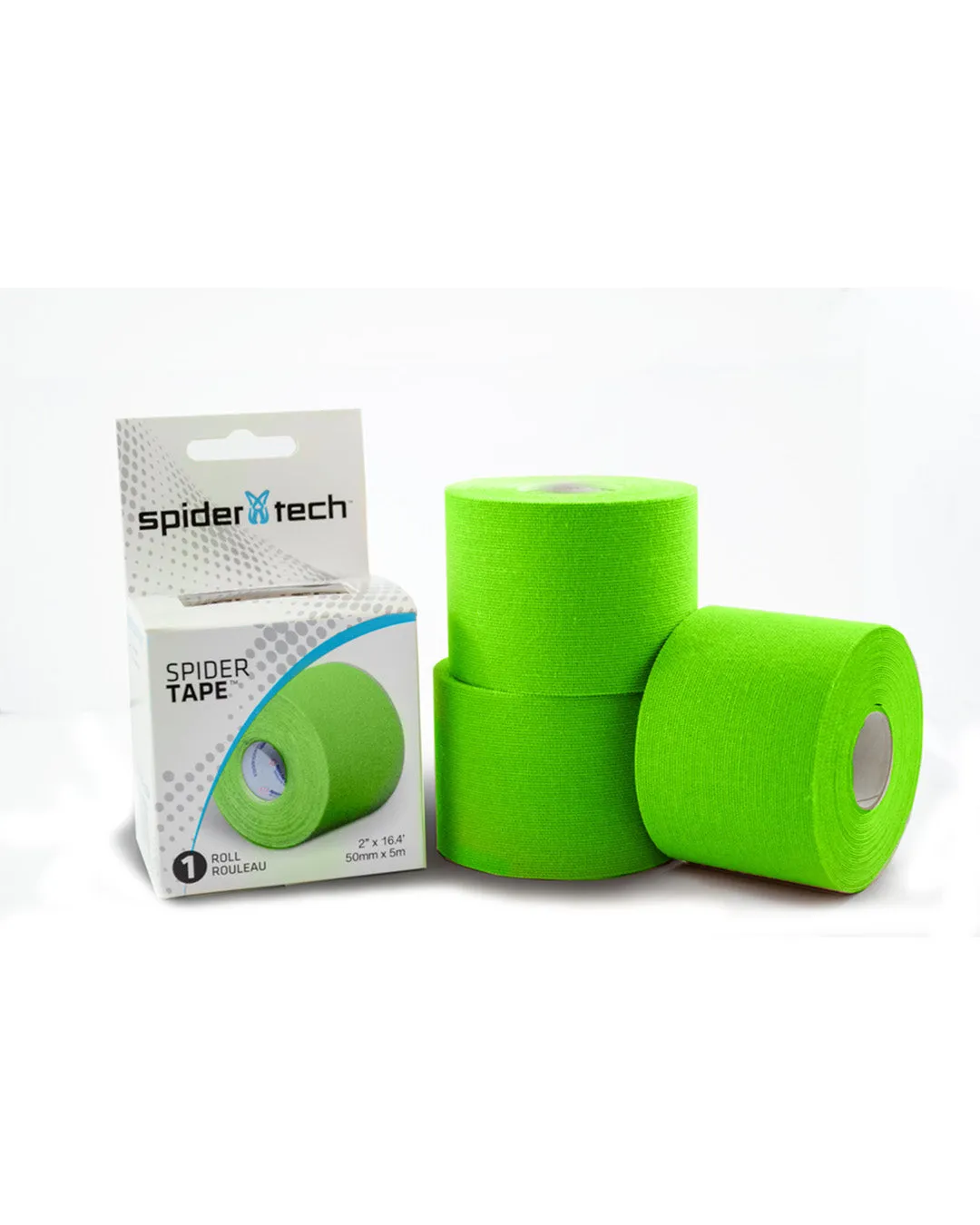 SpiderTech Single Roll kinesiologitape grønn uklippet rull