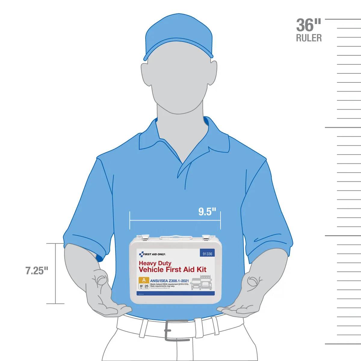First Aid Only 25 Person ANSI A førstehjelpsskrin 115 stk metall