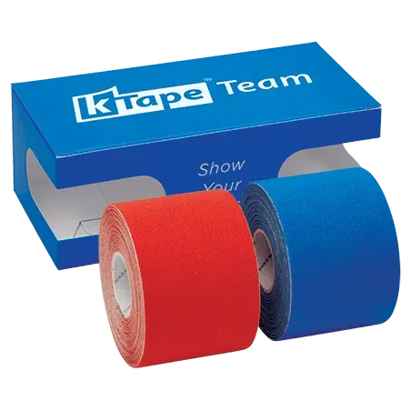 K-tape Team kinesiologitape sport rød/blå 2x5 m elastisk