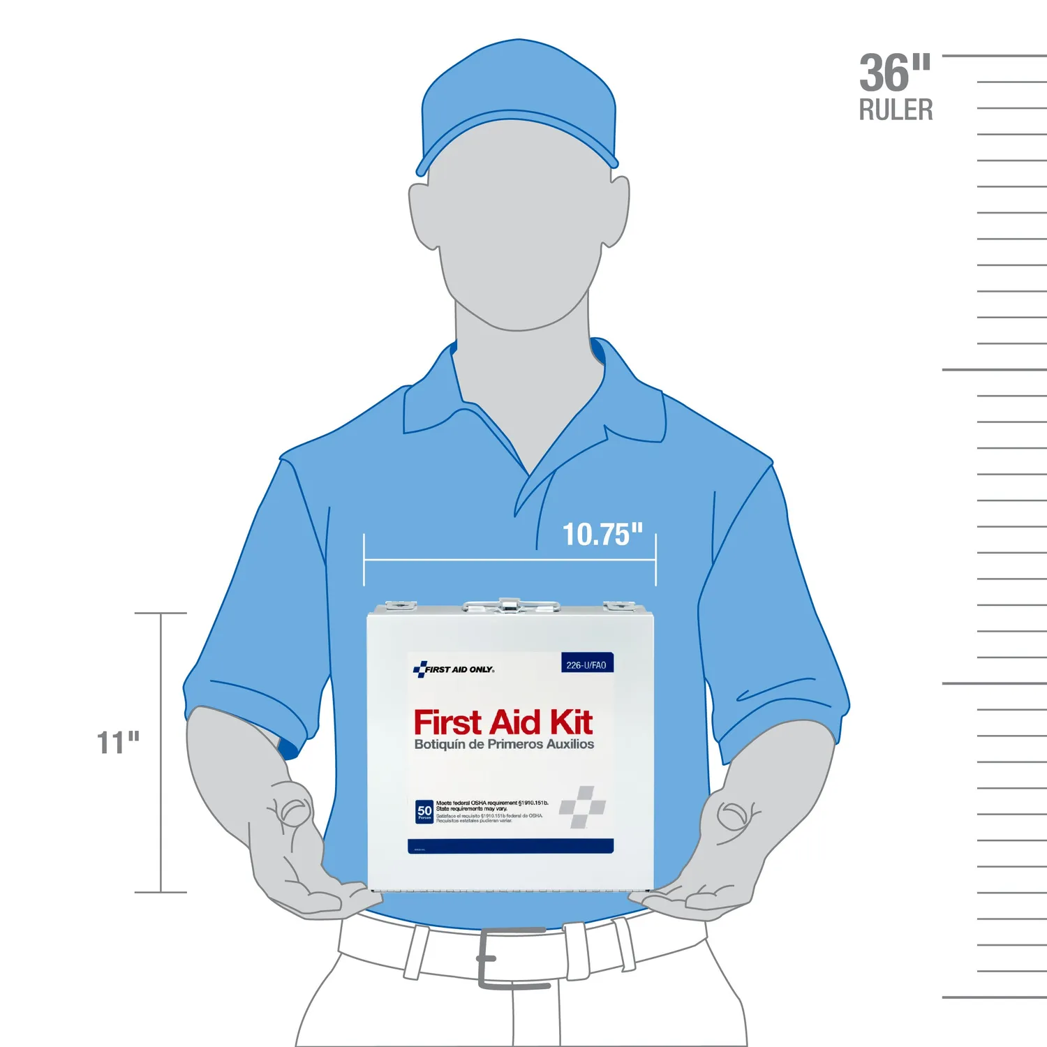 First Aid Only førstehjelpsskrin 50 personer metall 191 deler