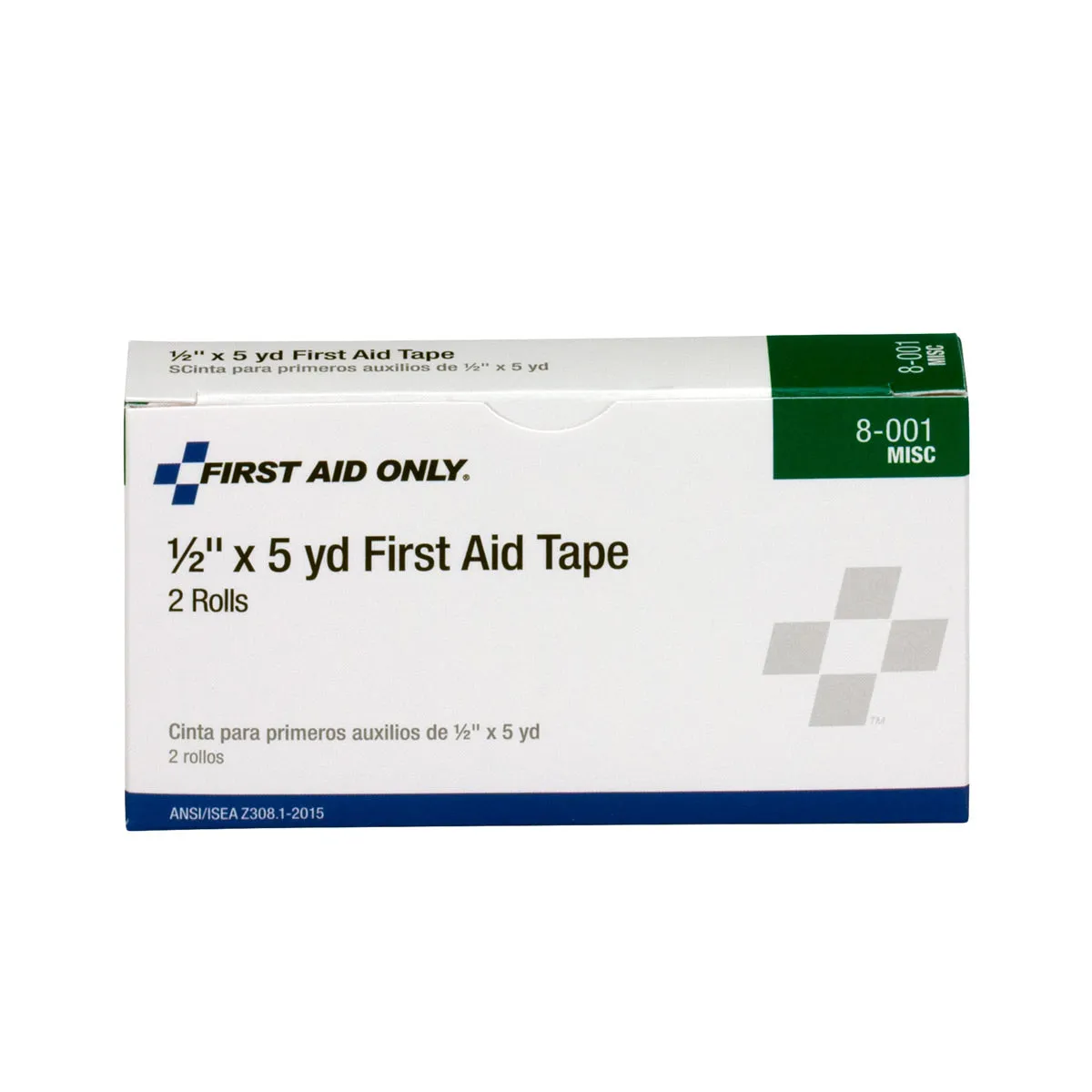 First Aid Only medisinsk tape 1/2"x5yd 2-pakning pustende